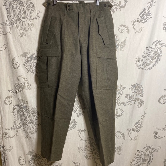 Vintage Niemann & Co German Military100% Wool Army Pants Cargo 30/29‎